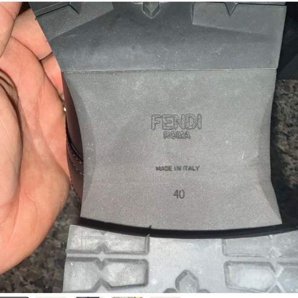 Fendi Rockoko Logo  Lace-Up Combat Boot size 40 - Picture 3 of 5